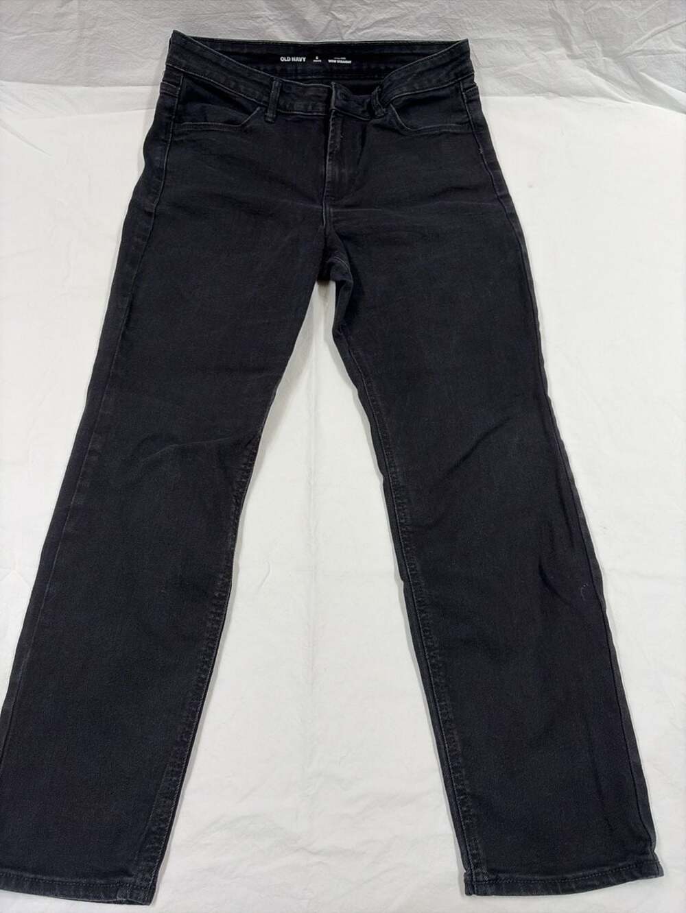 Old Navy Wow Straight Jeans Size 8 Petite Black Denim High Rise